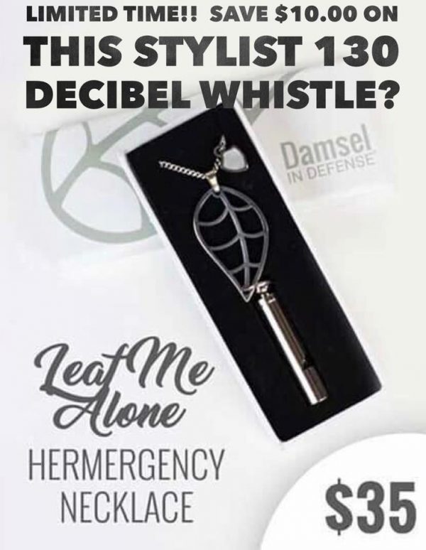 Damsel in Defense Leaf me Alone Hermergency Necklace